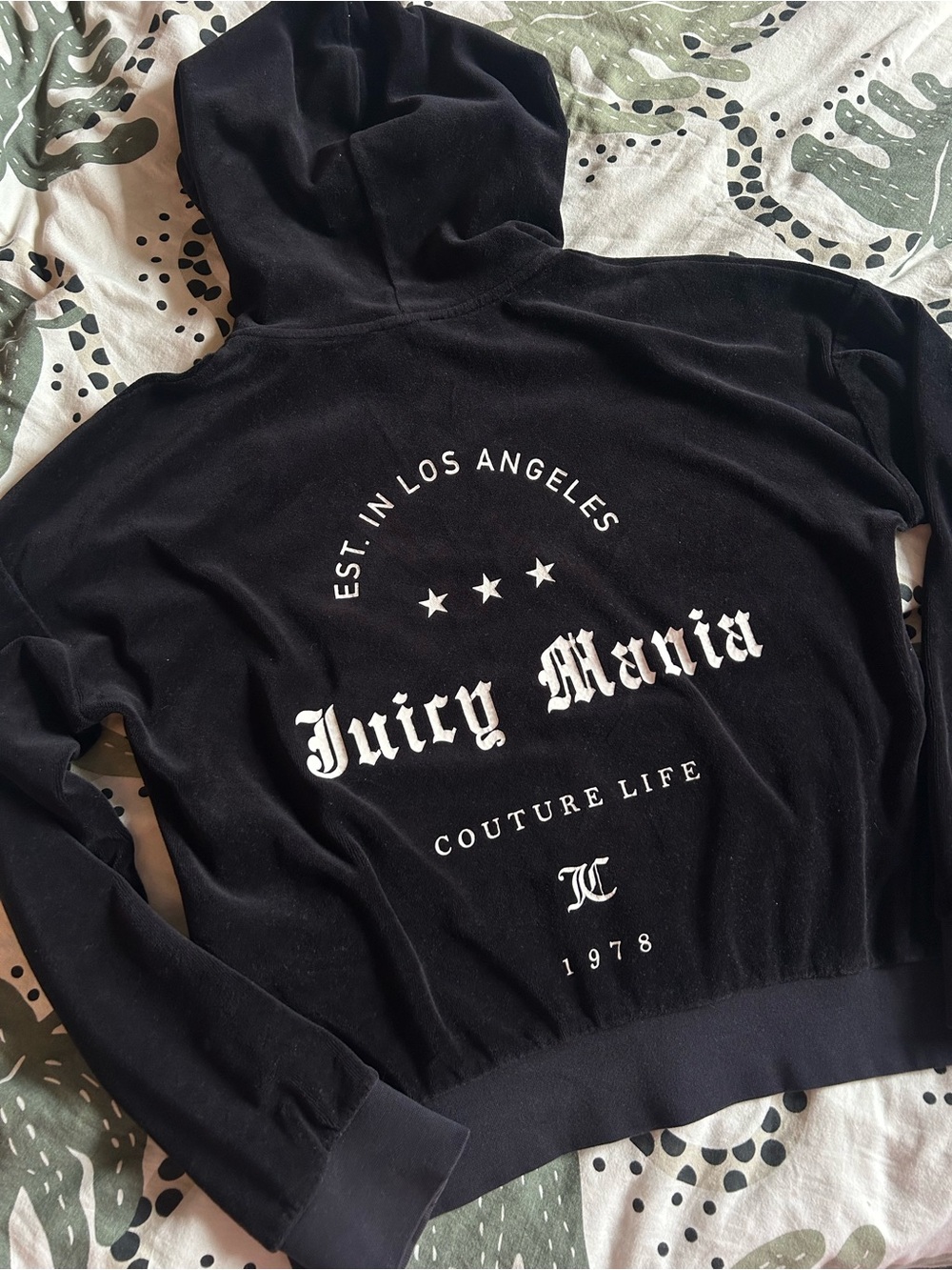 Y2K Juicy Couture “Juicy Mania” Back Design Velour Zip